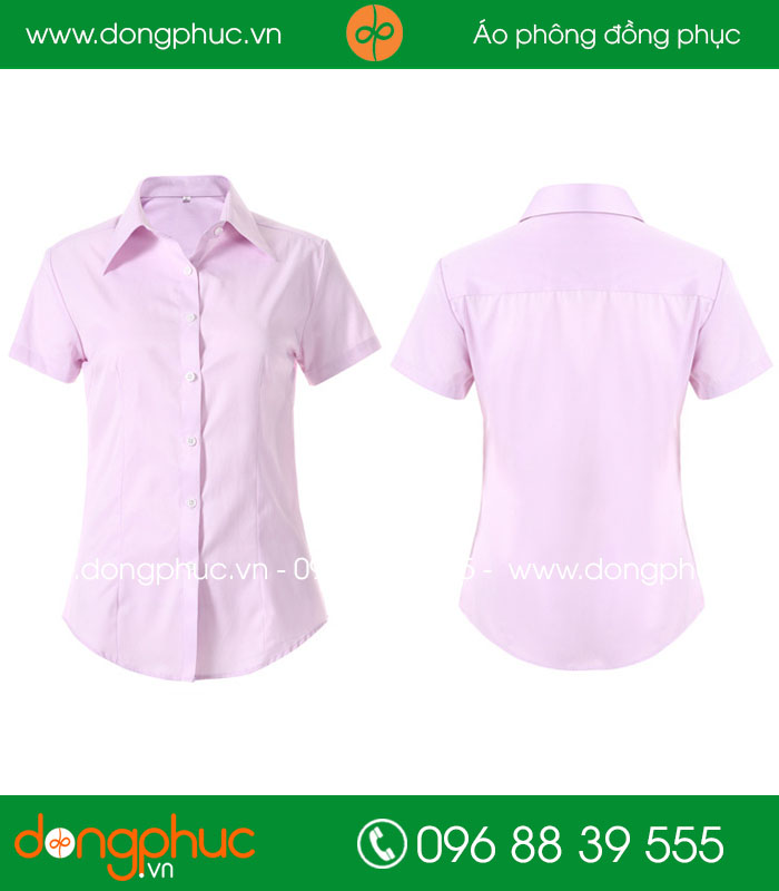  Đồng phục áo sơ mi màu hồng nhạt